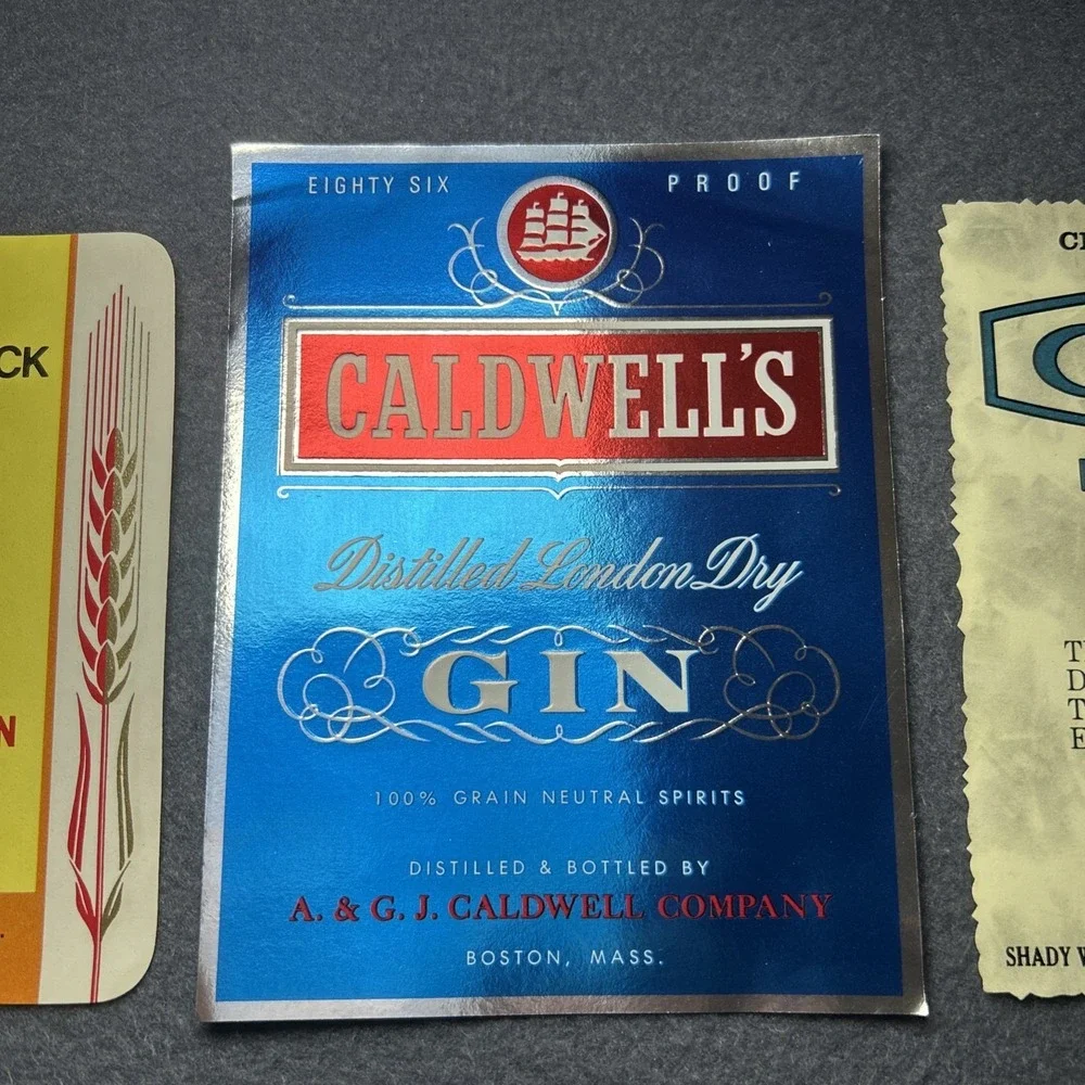 Vintage Lot of 7 Gin Alcohol Beverage Labels Collectible Bottle Labels‎